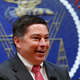 FCC Commissioner Michael O’Rielly answers a question from the media after an FCC meeting to vote on net neutrality, Thursday, Dec. 14, 2017, in Washington.